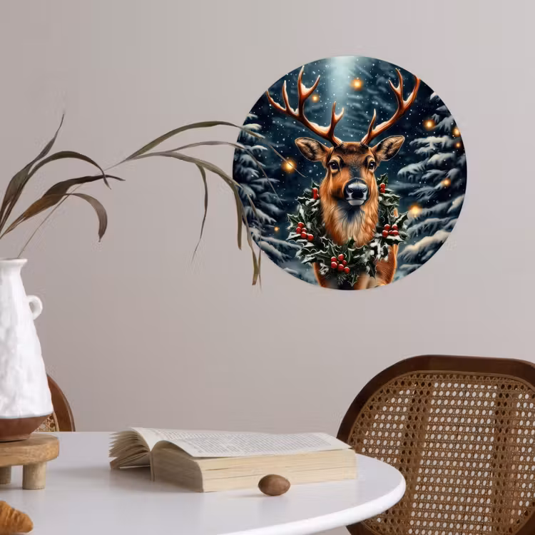 Behangcirkel - Kerst - Magie - Bos - Kleurrijk — 4
