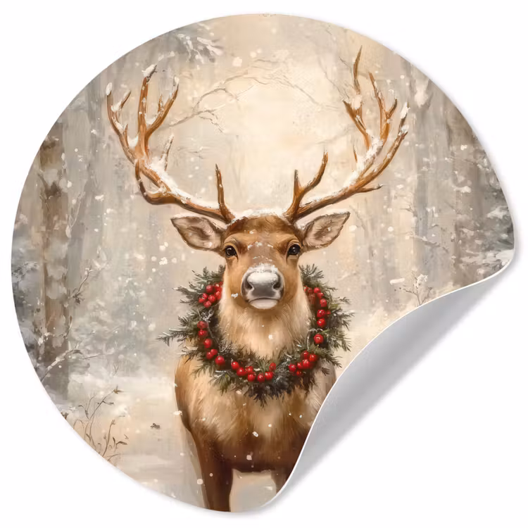 Behangcirkel - Kerst - Rendier - Winter - Krans — 1