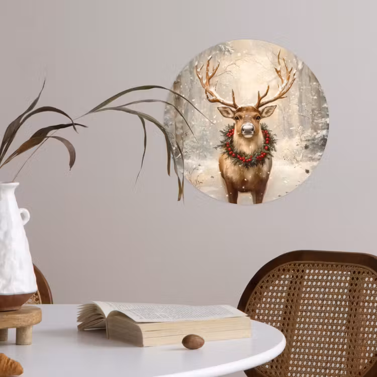 Behangcirkel - Kerst - Rendier - Winter - Krans — 4
