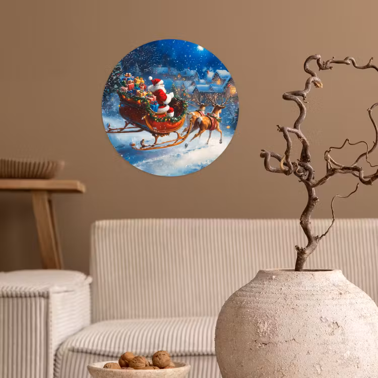 Behangcirkel - Kerstman - Rendier - Kerst - Sneeuw — 2