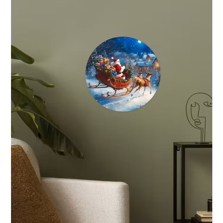Behangcirkel - Kerstman - Rendier - Kerst - Sneeuw — 3
