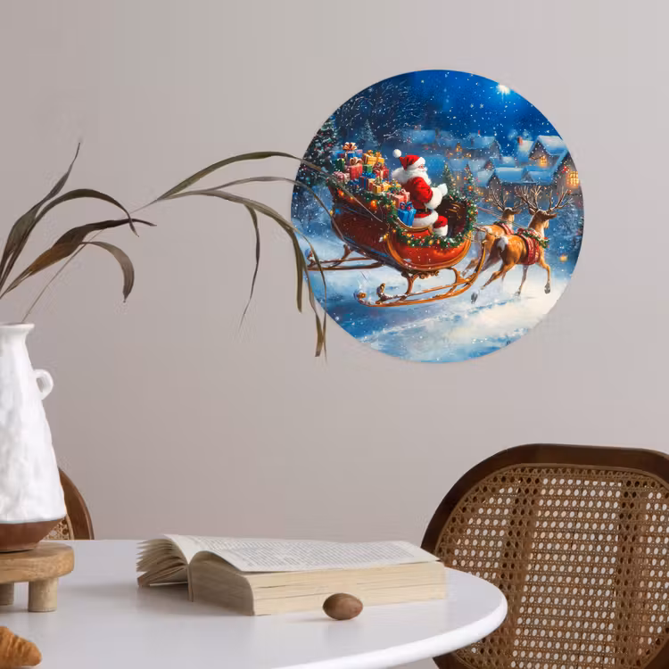 Behangcirkel - Kerstman - Rendier - Kerst - Sneeuw — 4