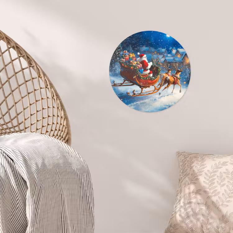 Behangcirkel - Kerstman - Rendier - Kerst - Sneeuw — 5