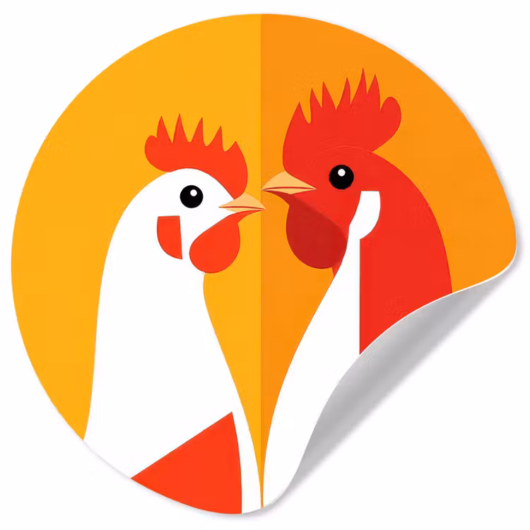 Behangcirkel - Kippen - Oranje - Vlakken — 1