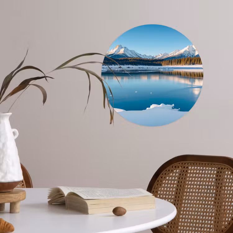 Behangcirkel - Landschap - Winter - Meer - Bergen - Uitzicht - IJs — 4