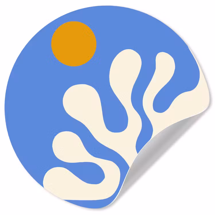Behangcirkel - Minimalistisch - Organisch patroon - Blauw — 1