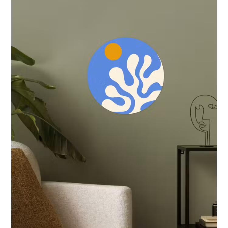 Behangcirkel - Minimalistisch - Organisch patroon - Blauw — 3