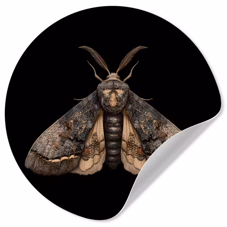 Behangcirkel - Mot - Bladachtig - Grijs — 1