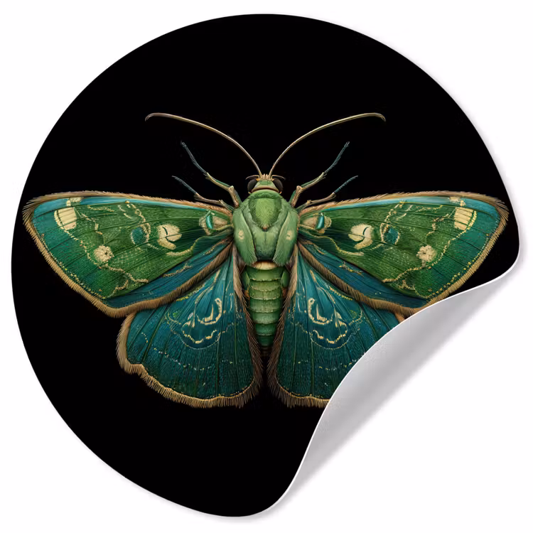 Behangcirkel - Mot - Levendig - Groen — 1