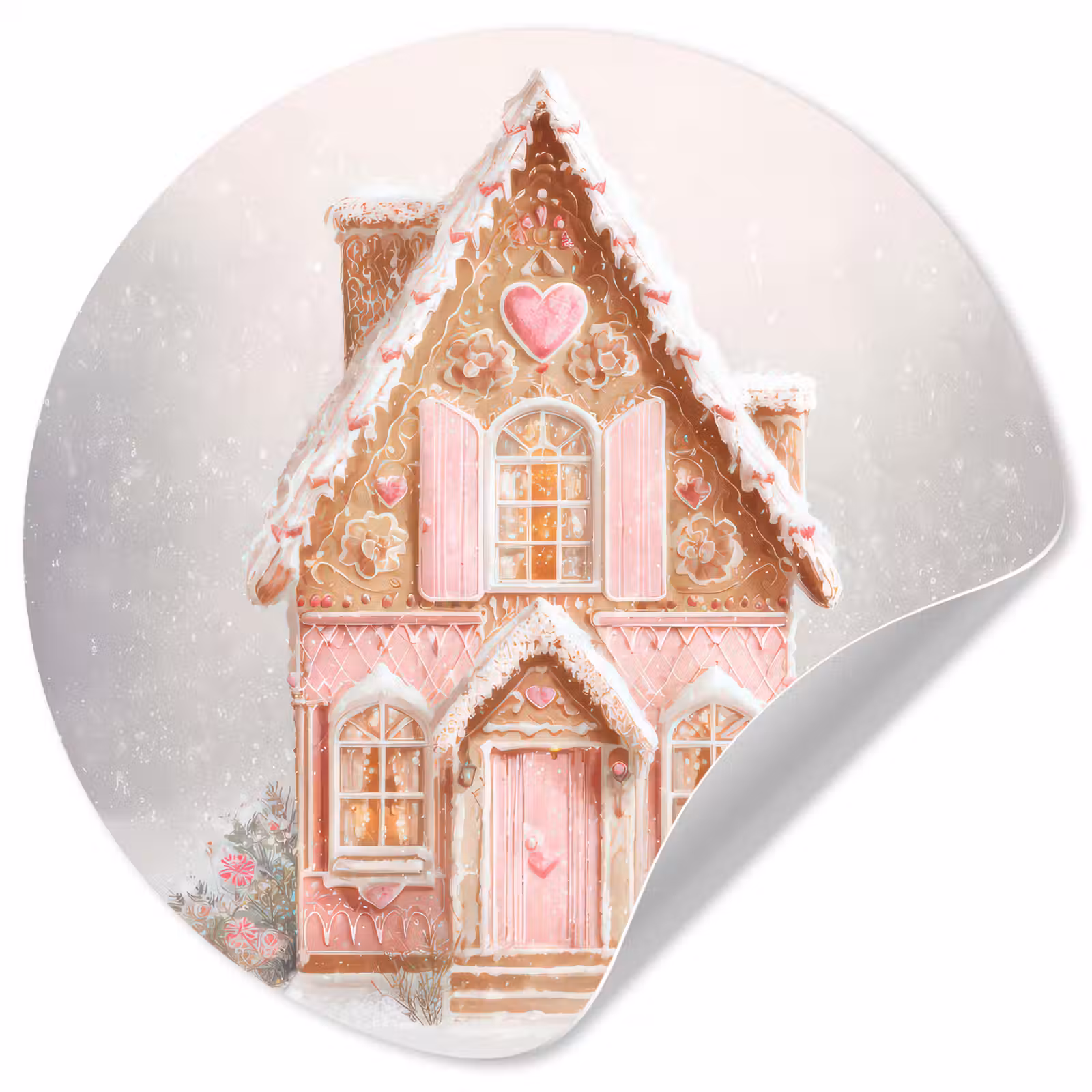 Behangcirkel - Huisje - Suiker - Pastel — 1