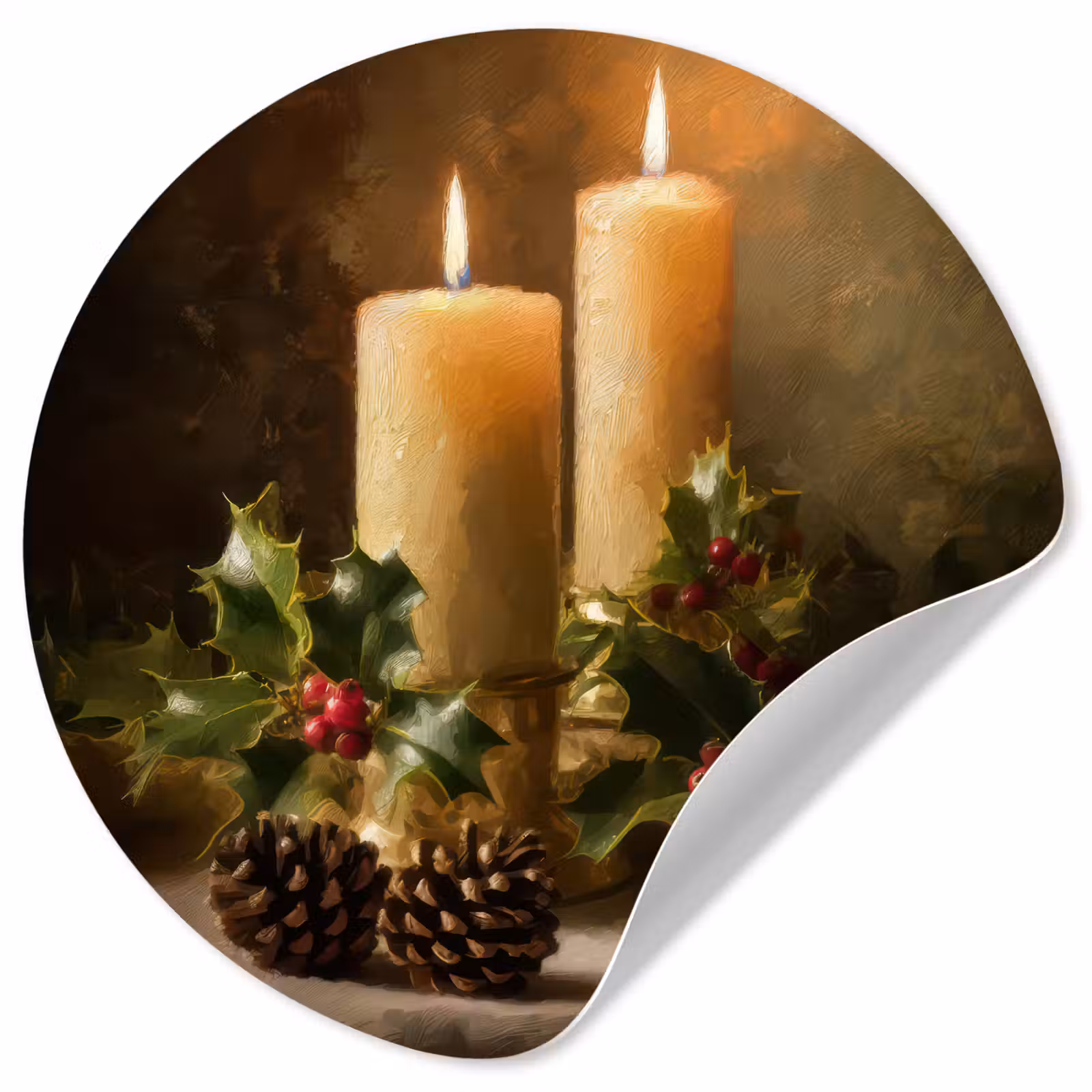 Behangcirkel - Kaarslicht - Kerst - Veelkleurig — 1