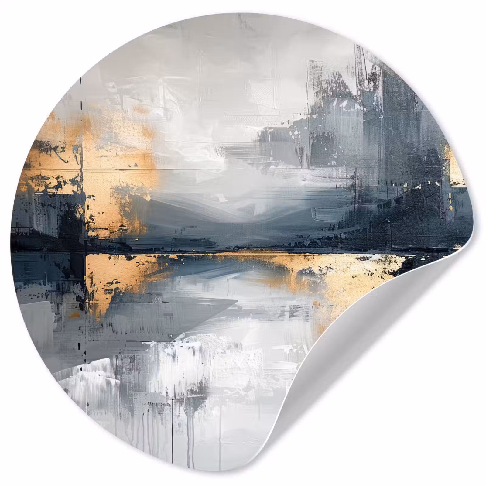 Behangcirkel - Kunst - Grijs - Goud - Abstract — 1