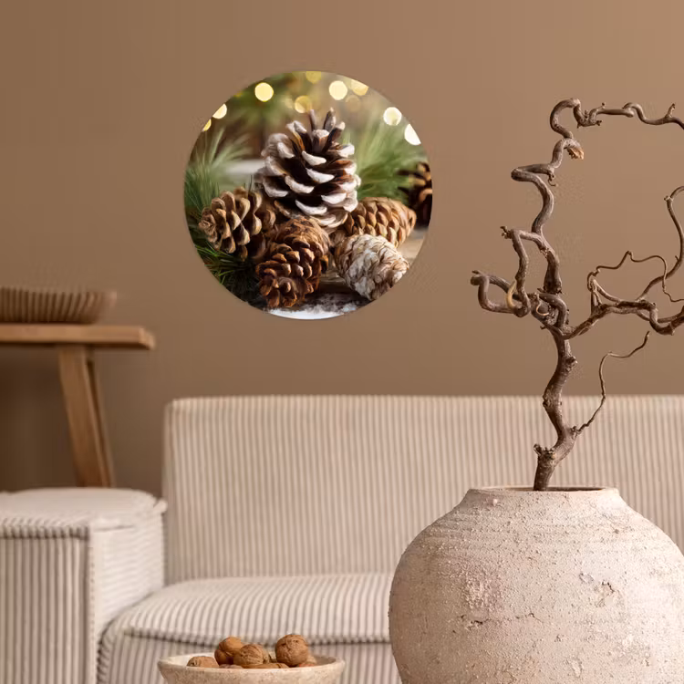Behangcirkel - Dennenappels - Kerstsfeer - Bruin - Groen — 2