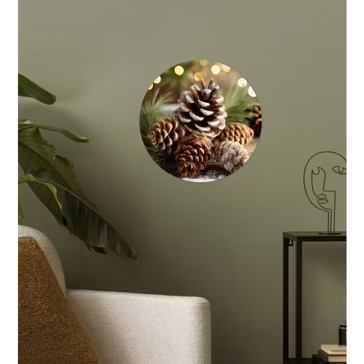 Behangcirkel - Dennenappels - Kerstsfeer - Bruin - Groen — 3