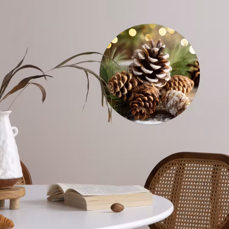 Behangcirkel - Dennenappels - Kerstsfeer - Bruin - Groen — 4