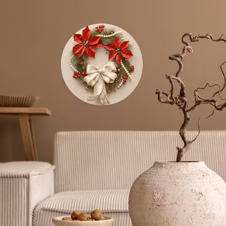 Behangcirkel - Deurkrans - Strik - Kerst - Rood - Groen — 2