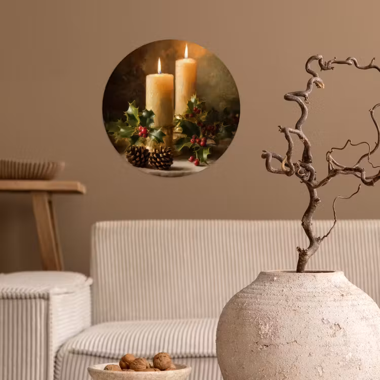 Behangcirkel - Kaarslicht - Kerst - Veelkleurig — 2