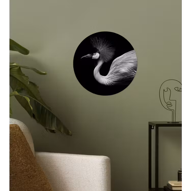 Behangcirkel - Kraanvogel - Zwart - Wit - Vogel - Dieren — 3