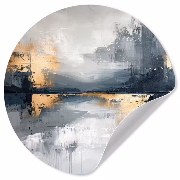 Behangcirkel - Kunst - Grijs - Goud - Abstract — 1