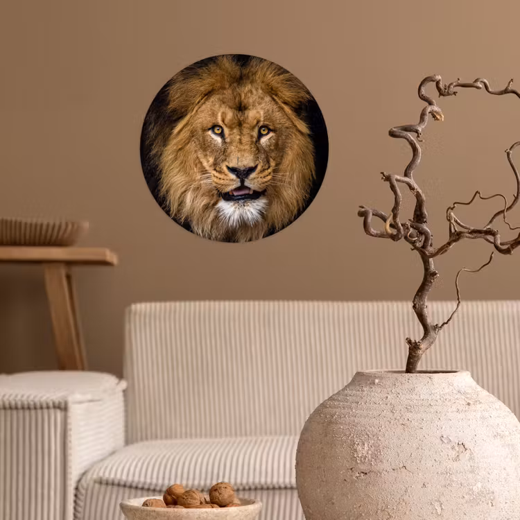 Behangcirkel - Leeuw - Portret - Zwart - Dieren — 2