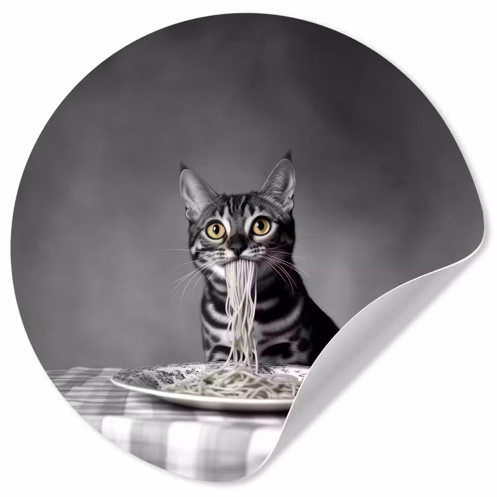 Behangcirkel - Bengaal - Kat - Tafelkleed - Zwart - Wit - Dier — 1