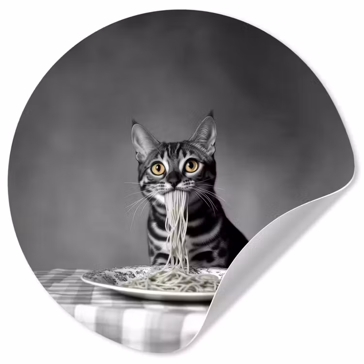 Behangcirkel - Bengaal - Kat - Tafelkleed - Zwart - Wit - Dier — 1