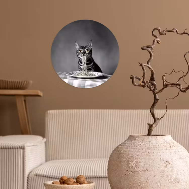 Behangcirkel - Bengaal - Kat - Tafelkleed - Zwart - Wit - Dier — 2