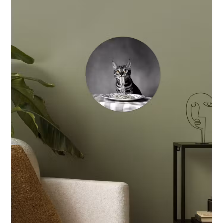 Behangcirkel - Bengaal - Kat - Tafelkleed - Zwart - Wit - Dier — 3