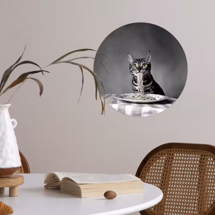 Behangcirkel - Bengaal - Kat - Tafelkleed - Zwart - Wit - Dier — 4