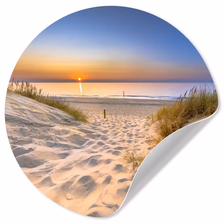Behangcirkel - Duin - Zonsondergang - Horizon - Strand - Gras — 1
