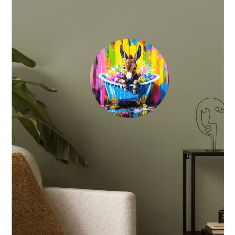 Behangcirkel - Ezel - Badkuip - Roze - Schuim — 3