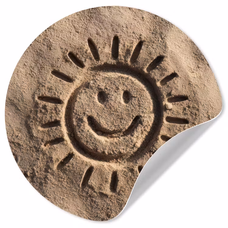 Behangcirkel - Gezichtje - Zon - Zand - Getekend — 1