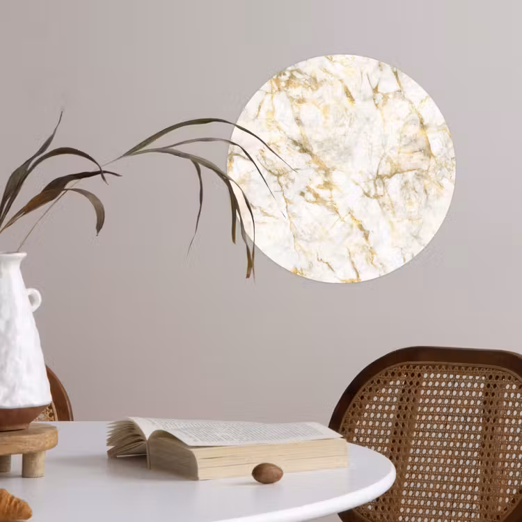 Behangcirkel - Goud - Licht - Nerf - Marmer — 4