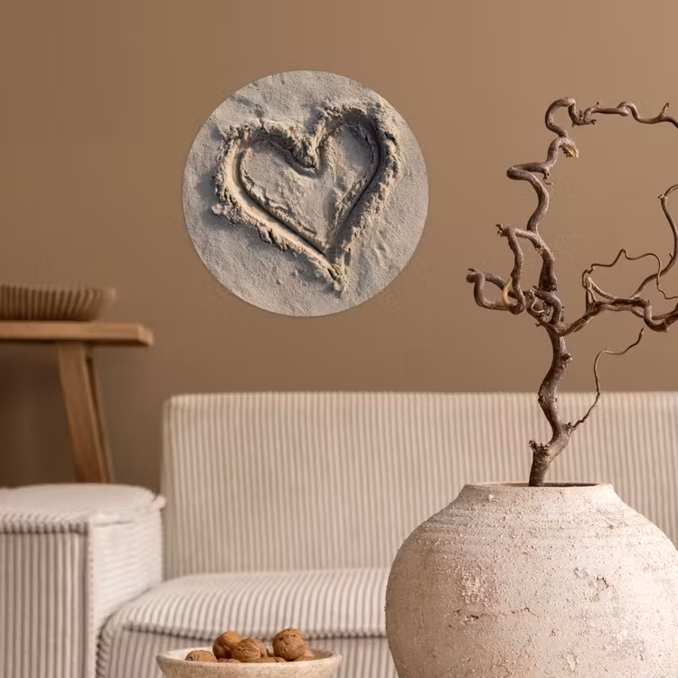 Behangcirkel - Hartvorm - Getekend - Beige - Zand — 2