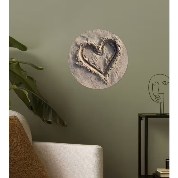 Behangcirkel - Hartvorm - Getekend - Beige - Zand — 3