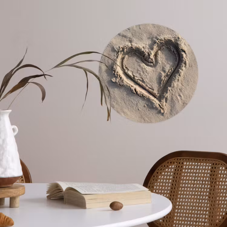 Behangcirkel - Hartvorm - Getekend - Beige - Zand — 4