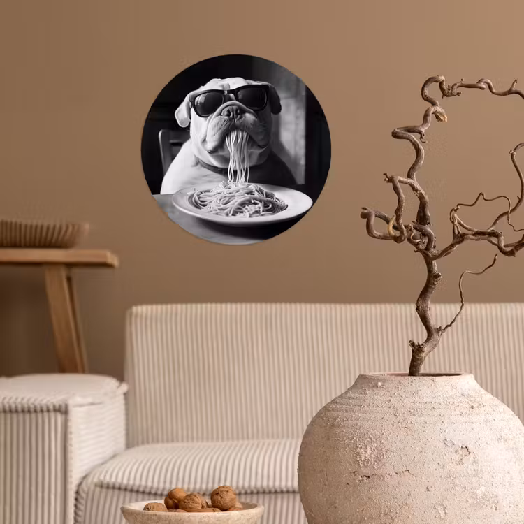 Behangcirkel - Hond - Bulldog - Pasta - Bril - Stoer - Dieren — 2