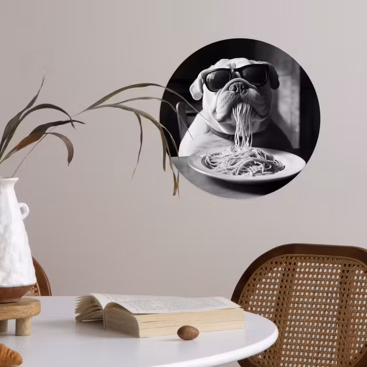 Behangcirkel - Hond - Bulldog - Pasta - Bril - Stoer - Dieren — 4