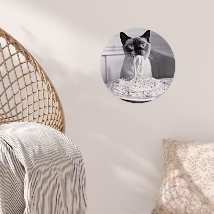 Behangcirkel - Kat - Siamees - Zwart Wit - Schattig - Dieren — 5