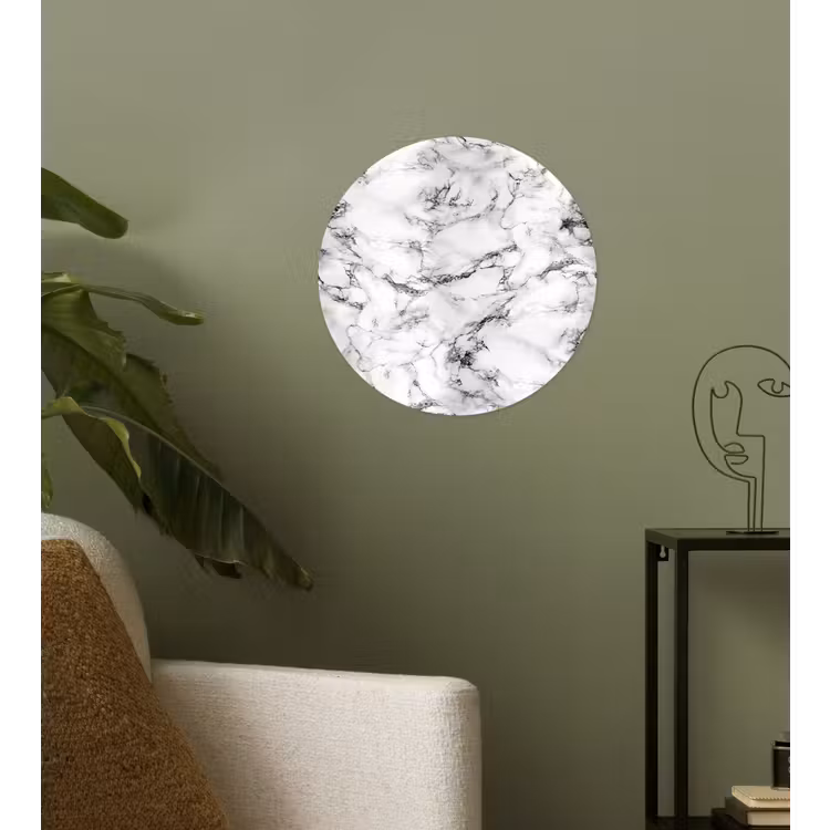 Behangcirkel - Marmer - Zwart - Dramatisch - Wit — 3