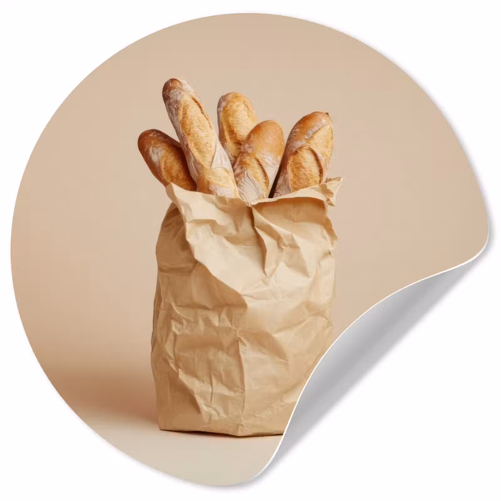 Behangcirkel - Baguette - Brood - Stokbrood - Beige — 1