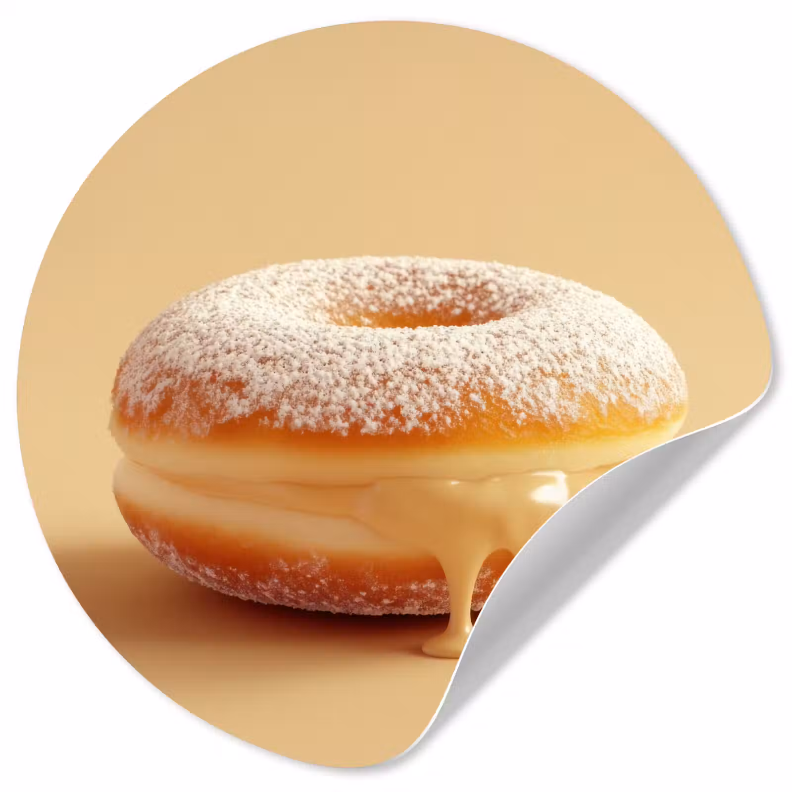 Behangcirkel - Donut - Romig - Poedersuiker - Beige — 1