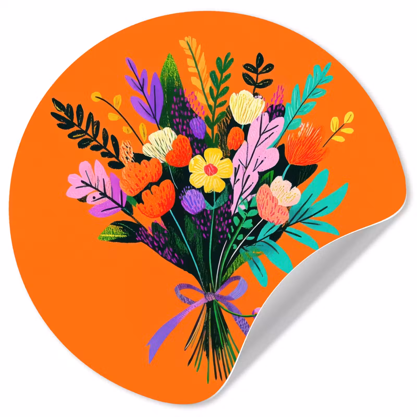 Behangcirkel - Kaartje - Boeket - Bloemen — 1