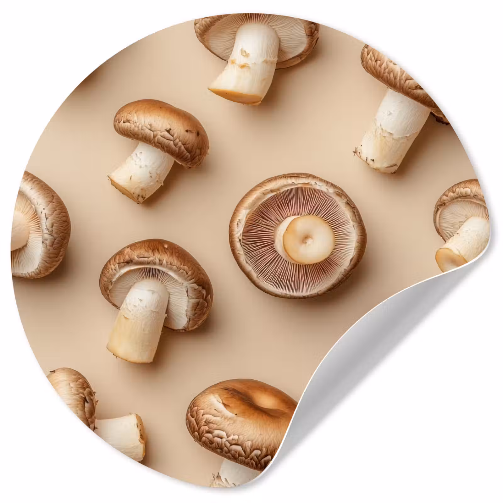 Behangcirkel - Kastanje Champignons - Beige — 1