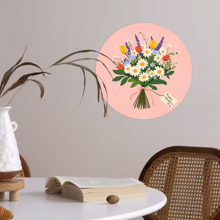 Behangcirkel - Bloemen - Lint - Kaartje — 4