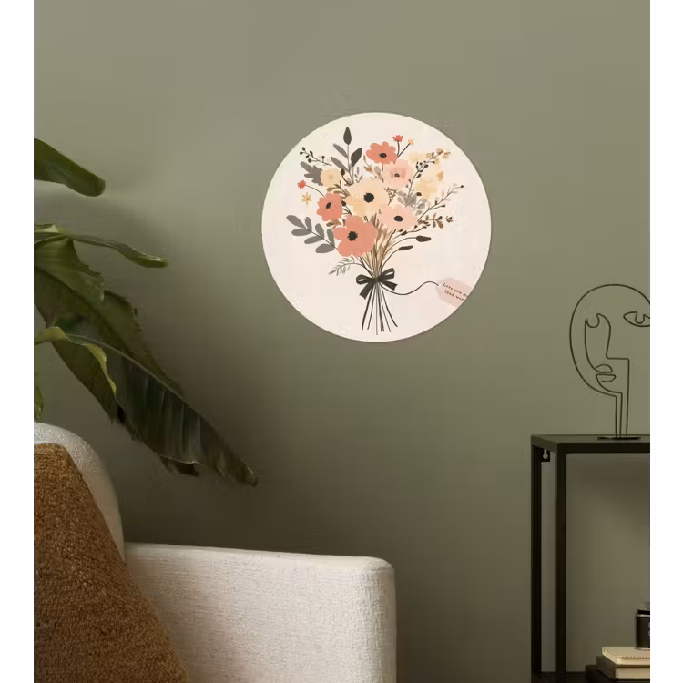 Behangcirkel - Bloemen - Quote - Beige - Lint — 3