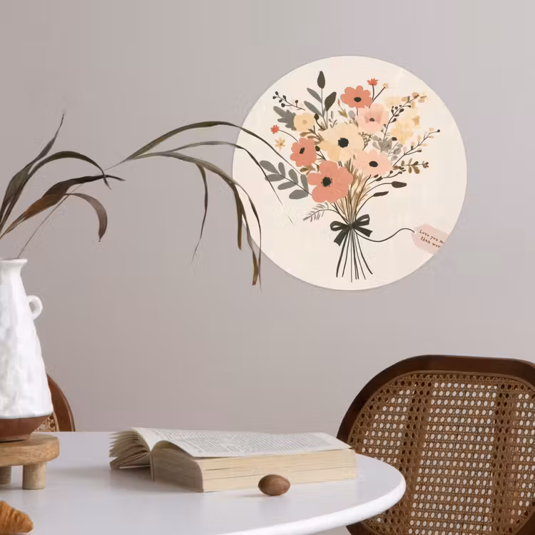 Behangcirkel - Bloemen - Quote - Beige - Lint — 4