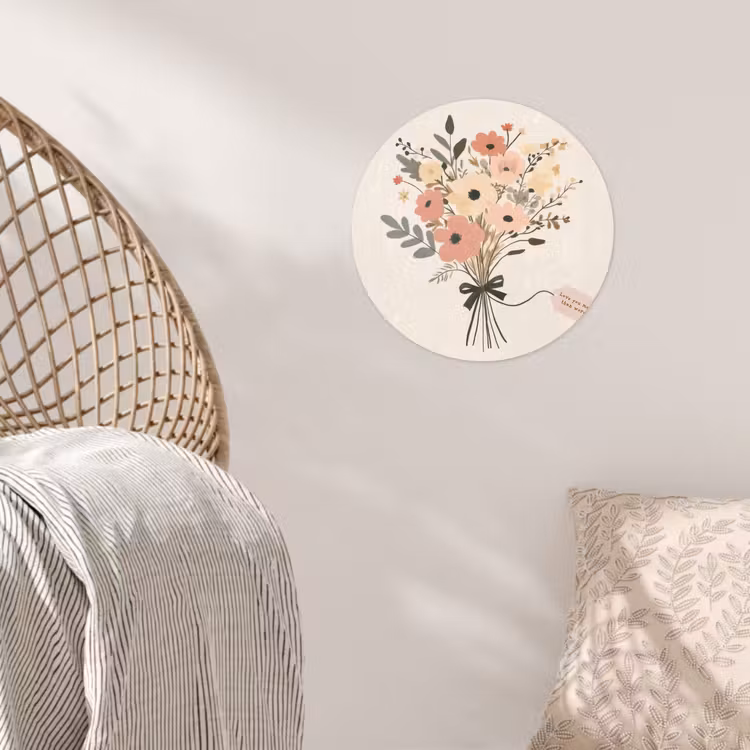 Behangcirkel - Bloemen - Quote - Beige - Lint — 5