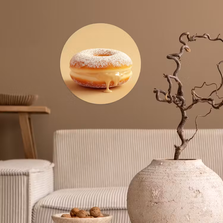 Behangcirkel - Donut - Romig - Poedersuiker - Beige — 2