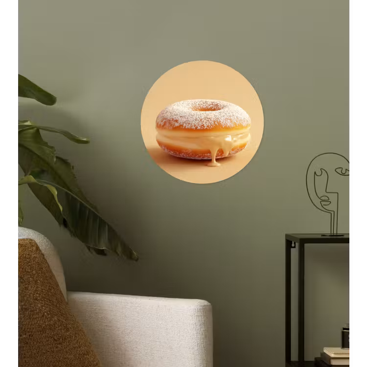 Behangcirkel - Donut - Romig - Poedersuiker - Beige — 3
